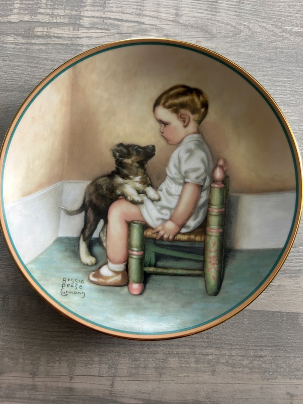 Bessie Pease Gutmann "Sympathy" Collector Plate-A Child's Best Friend Series #5